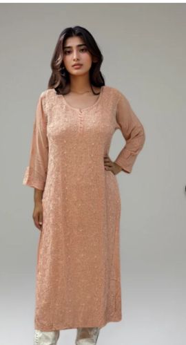 Opulent Threads - Viscose Georgette Resham Jaal Chikankari Kurti