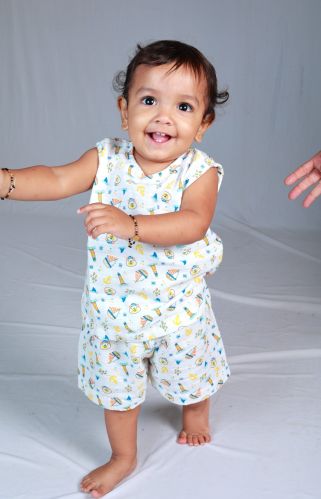 Kids Organic Cotton Half Sleeve Top Shorts Set