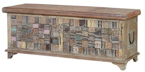 Kraft Creations Antique Finish Wooden Trunk Box 41x105x36 CMS