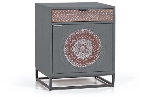 Kraft Creations Solid Wood Bedside Table For Bedroom 60X40X40 CMS