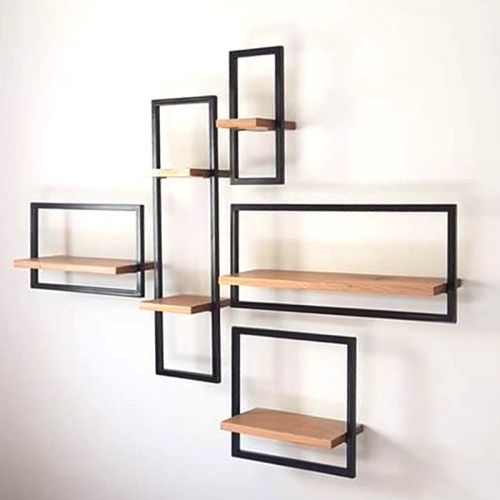 Iron Hanging Wooden Shelf