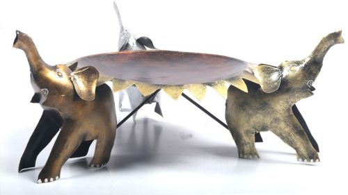 Metal Elephant Table Showpiece For Decor