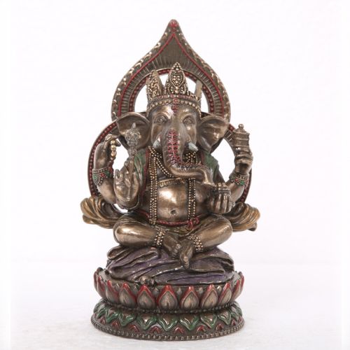 PR Ganesh Round on Lotus Gift Statue