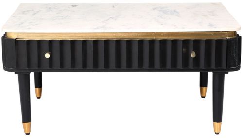 Wooden Coffee Table With Marble Top