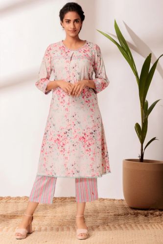 Water Print Tunic And Pants For Women