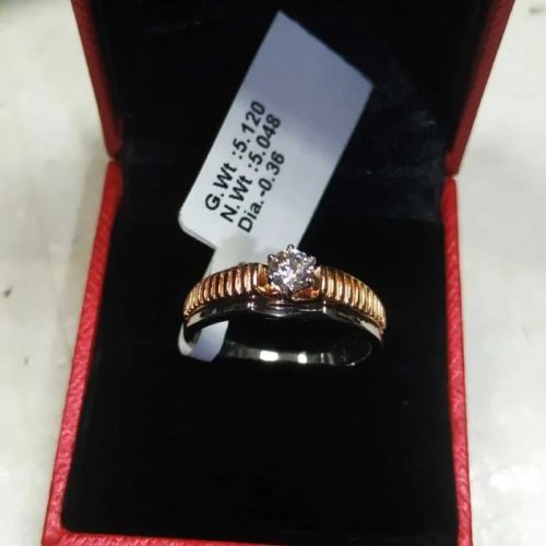 Two Tone Rose Gold Mens Ring