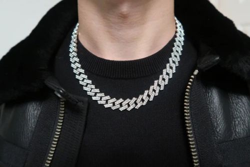 Mioni Curb Link Men's Lab Diamond Silver Chain For Men