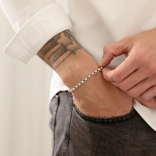 Nimbus Bond Silver Bracelet For Men, Speciality : Sleek Modern Design