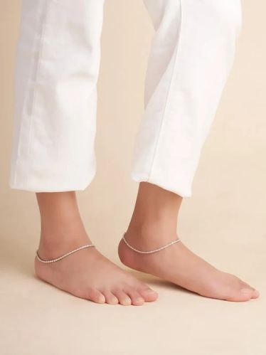 Silver Rope Charm Ankle