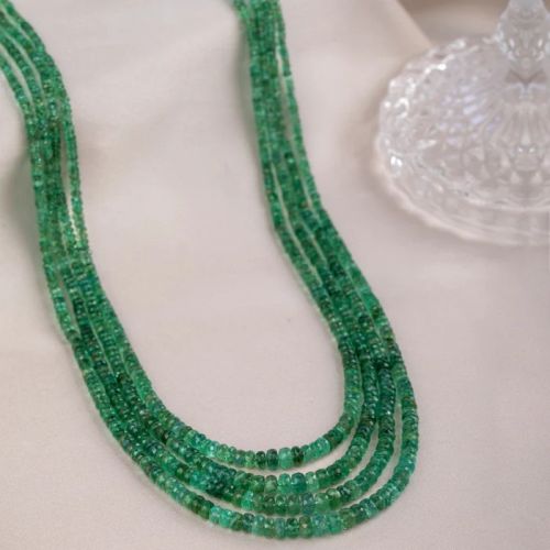 Emerald Splendor 4 Line Strand Small Women Gemstone Necklace
