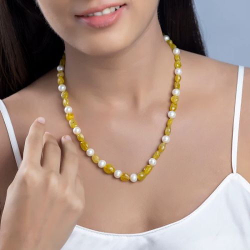 Sunshine Beads And Freshwater Women Pearl Necklace
