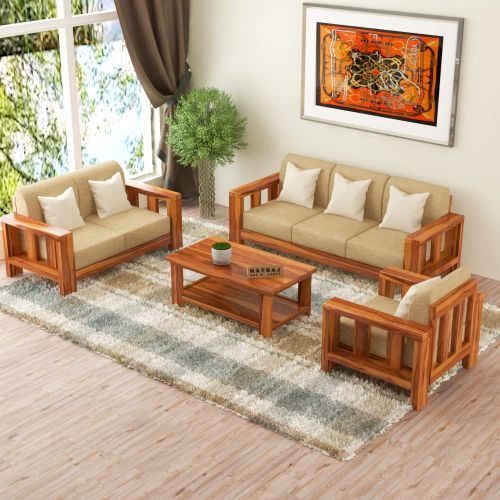 Plain Polished wooden sofa set Standard, Packaging Type : Brown
