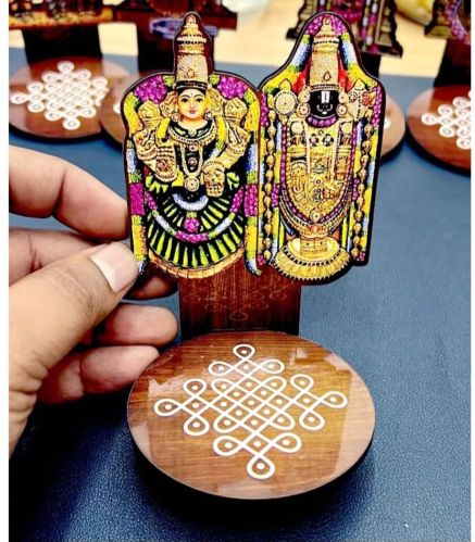 Laminated Tanjore Art Graphics Diya Wall Hanging