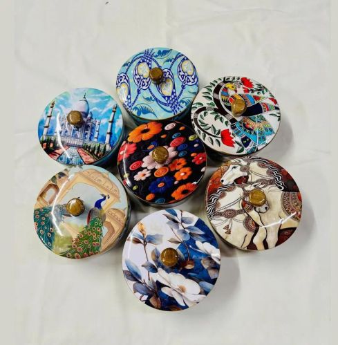 Wooden Boxes Mixed Prints with Enamel Finish