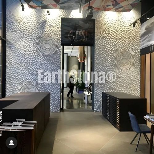 Circle Pattern Stone Carving Wall Art