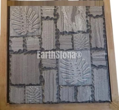 Grey Leafy Pattern Natural Stone Wall Cladding