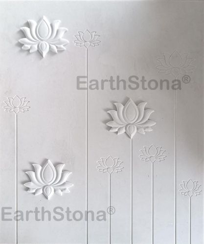 Lotus Flower Design Stone Carving Wall Art