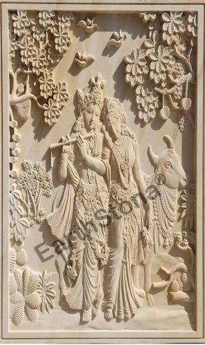 Radha & Krishna Stone Wall Mural