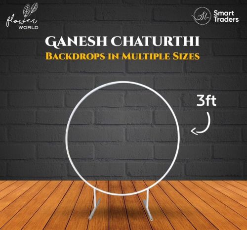 Metal Ganpati Decoration Backdrop Ring Stand