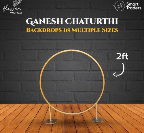 Metal Ganpati Decoration Ring Backdrop Stand