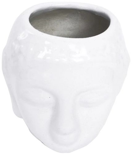 Buddha Ceramic Plant Pot, Color : White