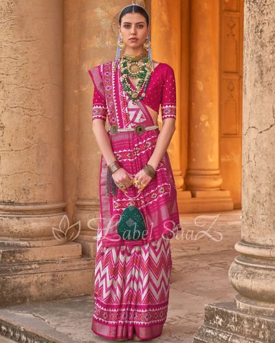 Leheriya Pochampally Ikat Saree