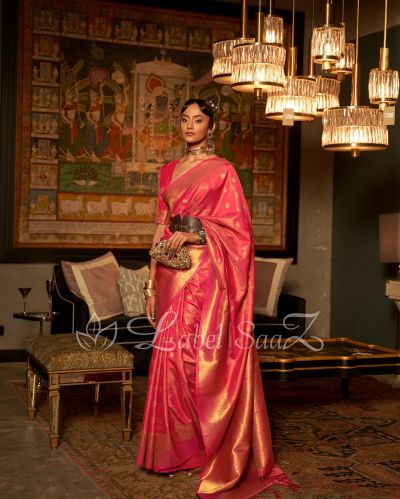 Zari Base Tissue Banarasi Handloom Saree