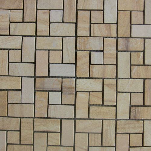 Teak Wood Natural Stone Cladding 12″x12″