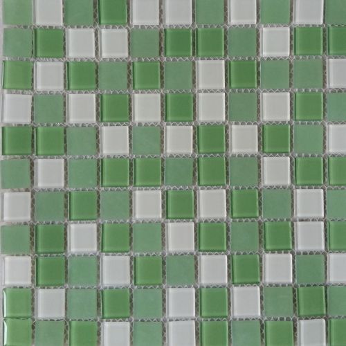 Verde Bianco Crystal Glass Mosaics Tile 11″x12″