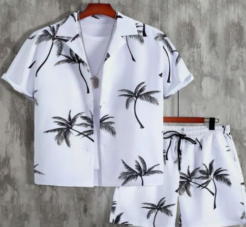 Palm Tree Print Mens Shirt