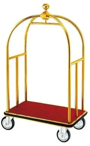 Metal Gold Luggage Cart, Color : Gold.