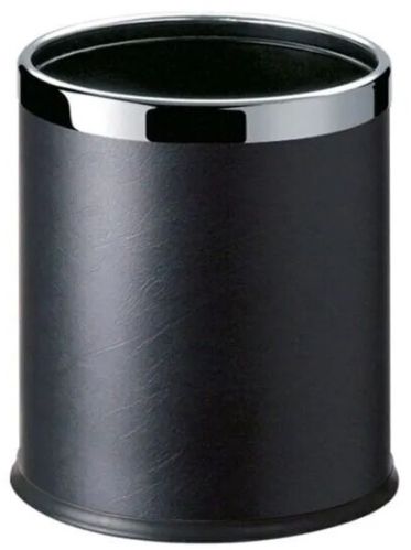 Iron+leather Iron Leather Hotel Room Dustbin, Color : Black for Home.