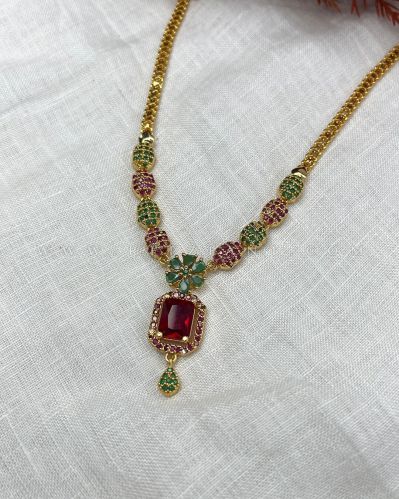 Women Ruby+emerald Everyday Necklace | FJ202