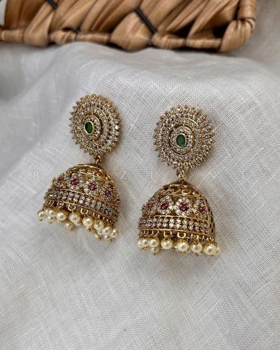 Women Sparkling Victorian Jhumka Earrings | Fj310