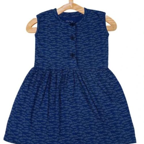 100% Cotton Single Jersey Girls Frock Doted