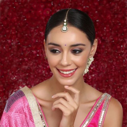 Brass Kundan Maang Tikka With Meenakari