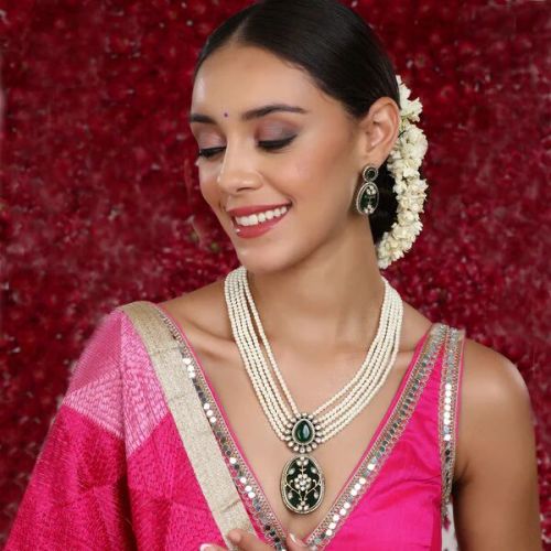 Layered Pendant Matching Earrings Necklace Set