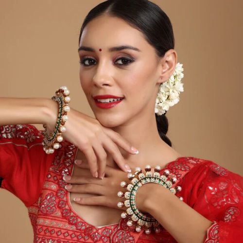 Pearl Handcrafted Heavy Bangles (Set Of 2) - 2'6