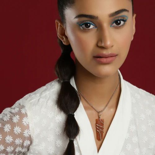 Brass Red Silver Plated Handcrafted Necklace