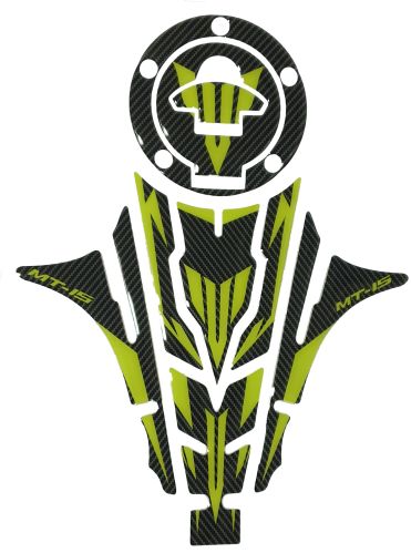 Yamaha MT-15 Tank Pad Combo Carbon Fibre Green