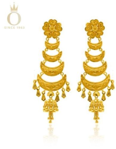 Bridal Decor Gold Danglers Earring, Purity : 22 Kt.
