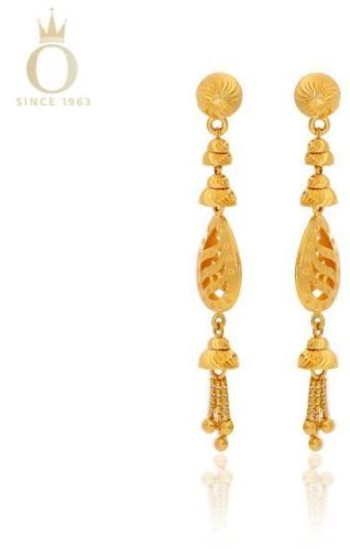 Cascading Droplet Ladies Gold Long Earrings