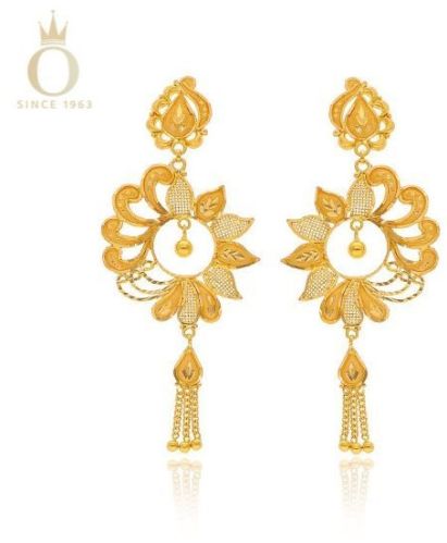 Fancy Sunflower Ladies Gold Earrings
