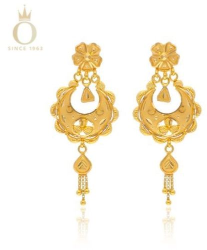 Traditional Bride Ladies Gold Chandbali Earrings