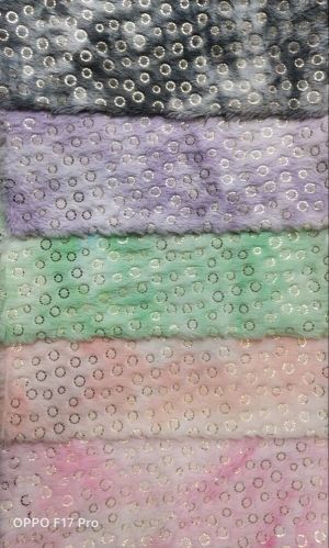 Teddy Fur Tye Dye Gold Foil Fabric