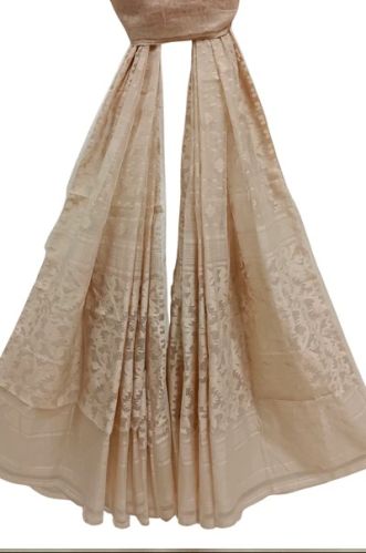 Beige Handloom Traditional Jacquard Weave Dhakai Dupatta