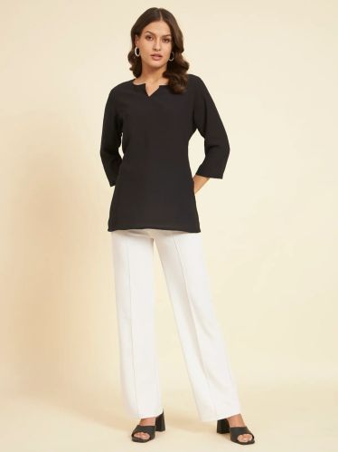 Kashana Black Cotton Kurti For Women S, XS