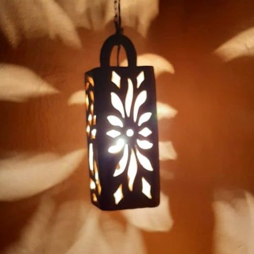 CLAYCLOUD Terracotta Clay Handmade Hanging Lamp Set, Color : Brown