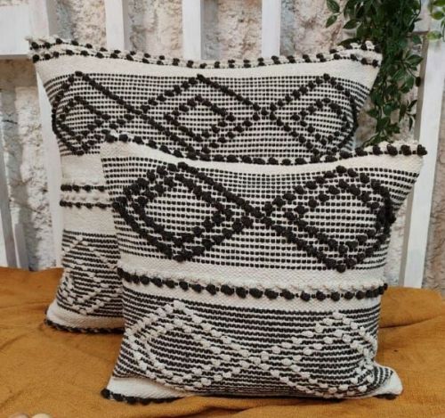 100 % Cotton Recycle Yarn Ecocraft Embroidered Cushion Covers