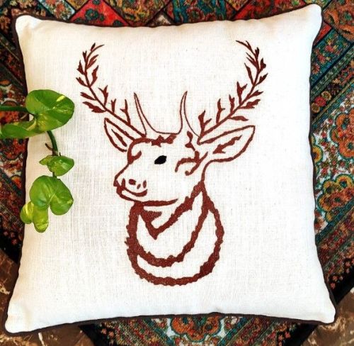 Winter Woodland Reindeer Cushion Cover 16 Inches X 16 Inches